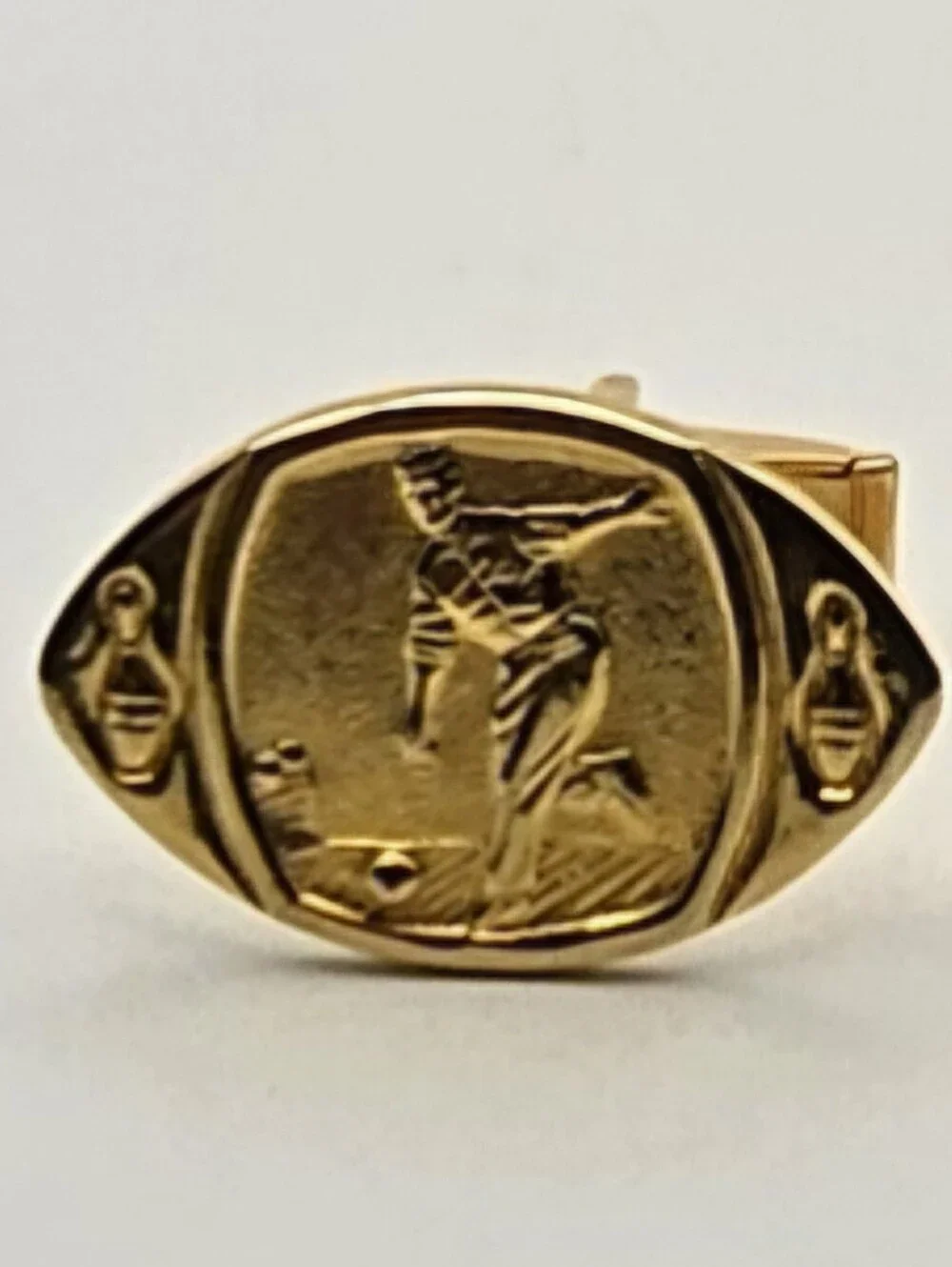 Gold Tone Cufflinks Bowling Bowler Player Gift